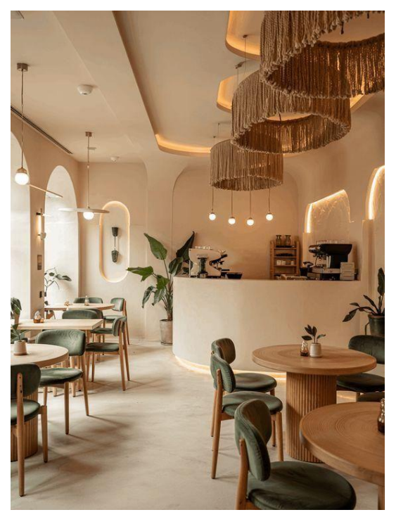 Contemporary Organic Cafe Interior Indore